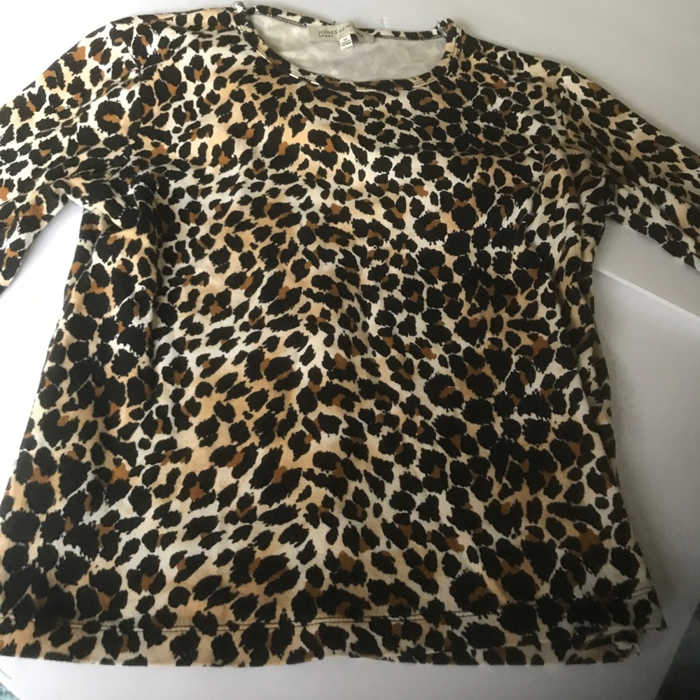 Jones New York leopard print 3/4 sleeve T-shirt
